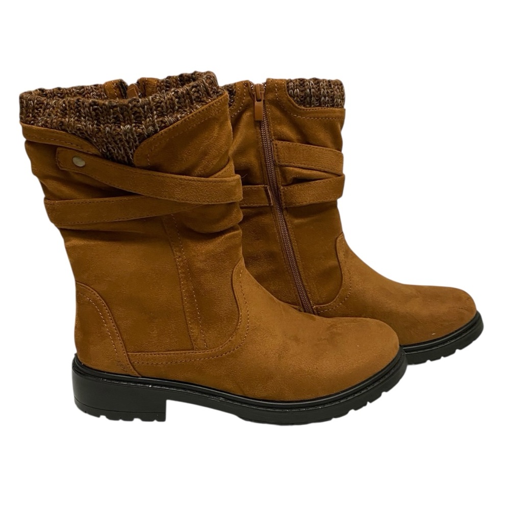 Flexus Solid Brown Suede Mid-Calf Boot - image 3